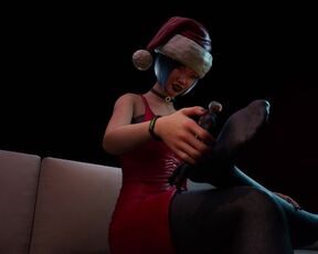 Merry Christmas with Giantess Ada Wong and her Socks