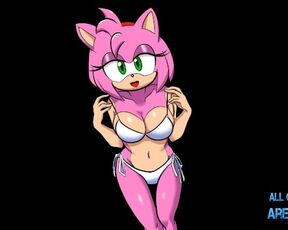 Amy le coquetea a Sonic DESNUDA