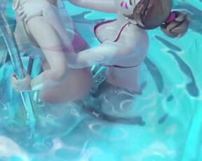 Animation futa sex in the water - shy dickgirl gently fucks a woman