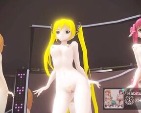 mmd R18 Mian, Riho, Amane, Nonono Ghost Dance BITCH HERO 3D HENTAI