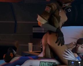 Overwatch Tracer Big Big Penis Sucking Widowmaker Drinking Milk