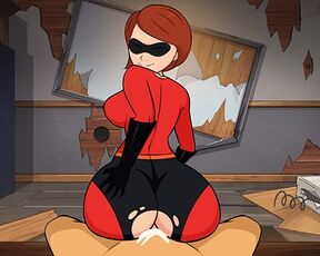 ElastiGirl / Helen Parr Riding Dick Reverse Cowgirl (Back) - Hole House