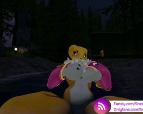 VR Pornstar Sneezing Pixels taking river bath, watch the full video on fansly