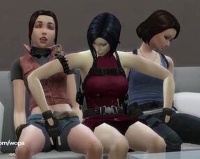 Resident evil - Lesbian Parody - Ada Wong, Jill Valentine and Claire Redfield