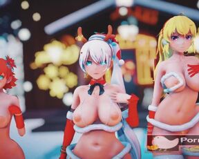 mmd r18 ITZY WANNABE Ruby Weiss Blake Yang Nora Bikini Santa Outfit 3d hentai