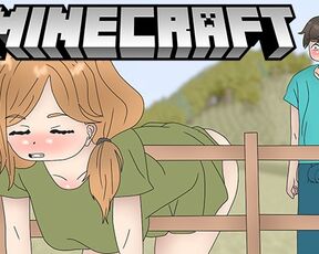 Alex is stuck in the fence in front of Steve ! Minecraft hentai porn (2d cartoon )