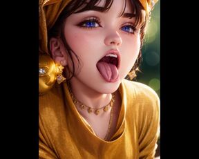 Girl Sticking Out Tongue Anime Hentai SFW AI Art