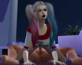 Harley Quinn having sex with Bruce in front of his wife