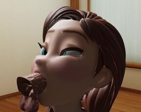 3D Anna from frozen blowjob (no sound)