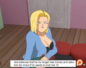 ANDROID 18 sexo por dinero con roshi dragon ball z sexo español doblaje