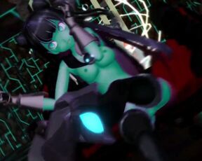 Kancolle Light Cruiser Demon Hentai Nude Dance Monster Girl MMD 3D Dark Green Body Color Edit Smixix