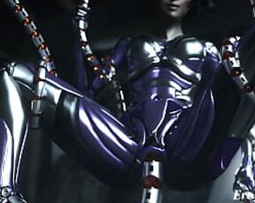 Battle angel Alita with mechanical tentacl