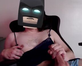 Batman Jerks his cock in Stepsis nighty