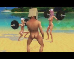 naked beach workout