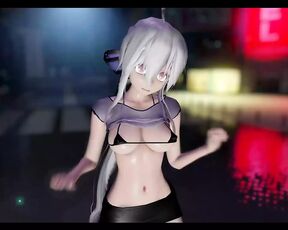 Haku Dancing In Sexy Short Skirt + Gradual Undressing (3D HENTAI)