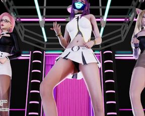 [MMD] D.Holic - Chewy Ahri Seraphine Akali Hot Kpop Dance League of Legends KDA Hentai