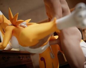 Renamon Being Mastered Leg up Standing Doggystyle Animation