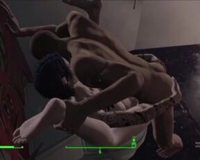 Surprise Visitor Fucks Tatooed Model in Theater Toilet Stall|Fallout 4 AAF Sex Animation Mod