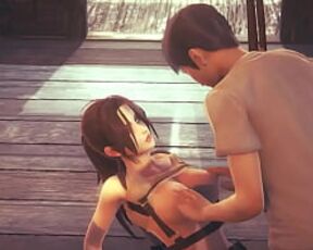 Lara croft cosplay hentai having sex with a man in new animated hentai manga video