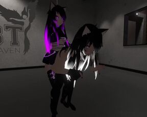 VRCHAT Neko Girl Quicky in public FBT Lobby (Hot Moans)