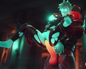 Overwatch halloween Tracer fucked by ghost