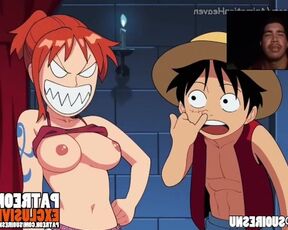 Nami tries to take Luffy's treasure and ends up getting fucked and filled with cum uncensored remake