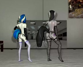 Vinyl Scratch and Octavia Dancing