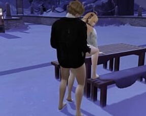 [3D Game Animation] On a snowy day, we have sex in public!