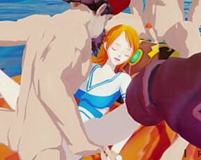 One Piece 3D | Sex Parody | Nami Gangbang