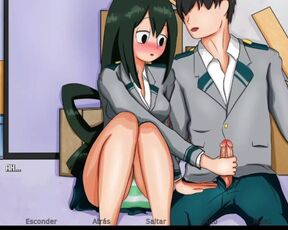 Masturbando a la bella Tsuyu de My Hero Academy - RE:Hero Academy