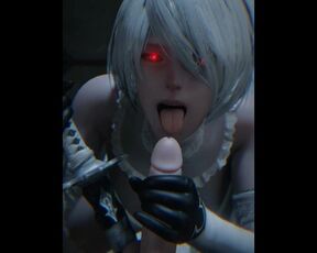 2B Nier Automata Blowjob Cum In Mouth!