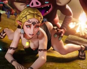 PRINCESS ZELDA PLAYING WITH NEW FRIENDS AND RECORD VIDEO FOR LINK