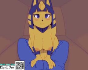 Hot Ankha made a worker Cumming a lot - Ankha Furry Hentai 4K