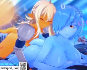 Hot Futanari Shark and Slime Girl Hentai Futa