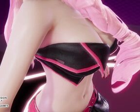 [MMD] Apink CHOBOM - Copycat Ahri Seraphine Sexy Kpop Dance League of Legends Uncensored Hentai