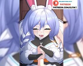 Cute Bunny Girl Amazing Jerking Off And Getting Cum On Face | Furry Hentai 4k 60fps