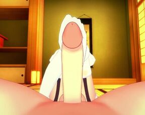 Orihime Inoue from Bleach Gives You A Footjob Hentai POV