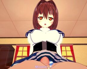 Miyabi Hotaka from Absolute Duo Gives You A Footjob Hentai POV