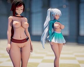 Ruby rose & Weiss RWBY mmd r18