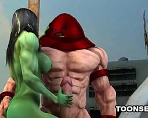 3D Toon Mutant Babe Gets Fucked Hard Outdoors