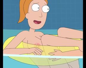 Rick and Morty - A Way Back Home - Sex Scene Only - Part 65 Summer Fucked In The Pool By LoveSkySanX