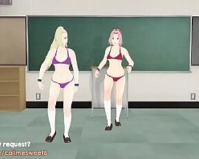 Sakura and Ino MMD: Shake it Off