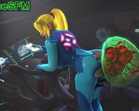 Samus and her metroid pet